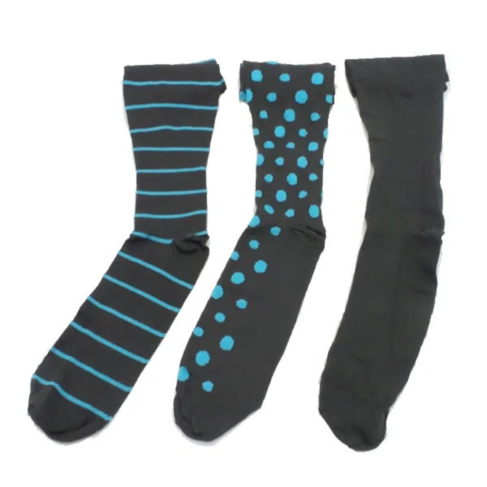 Legacy Women's 3-pack Set Stripe & Dot Compression Socks Charcoal